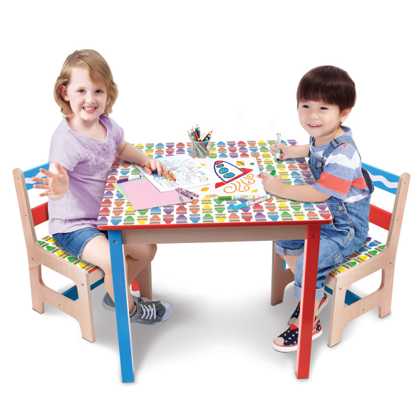 Grow n up crayola cheap wooden table & chair set